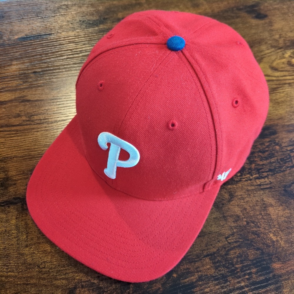 47 Brand Philadelphia Phillies Snapback Hat Red MLB Baseball Cap OSFA Mens